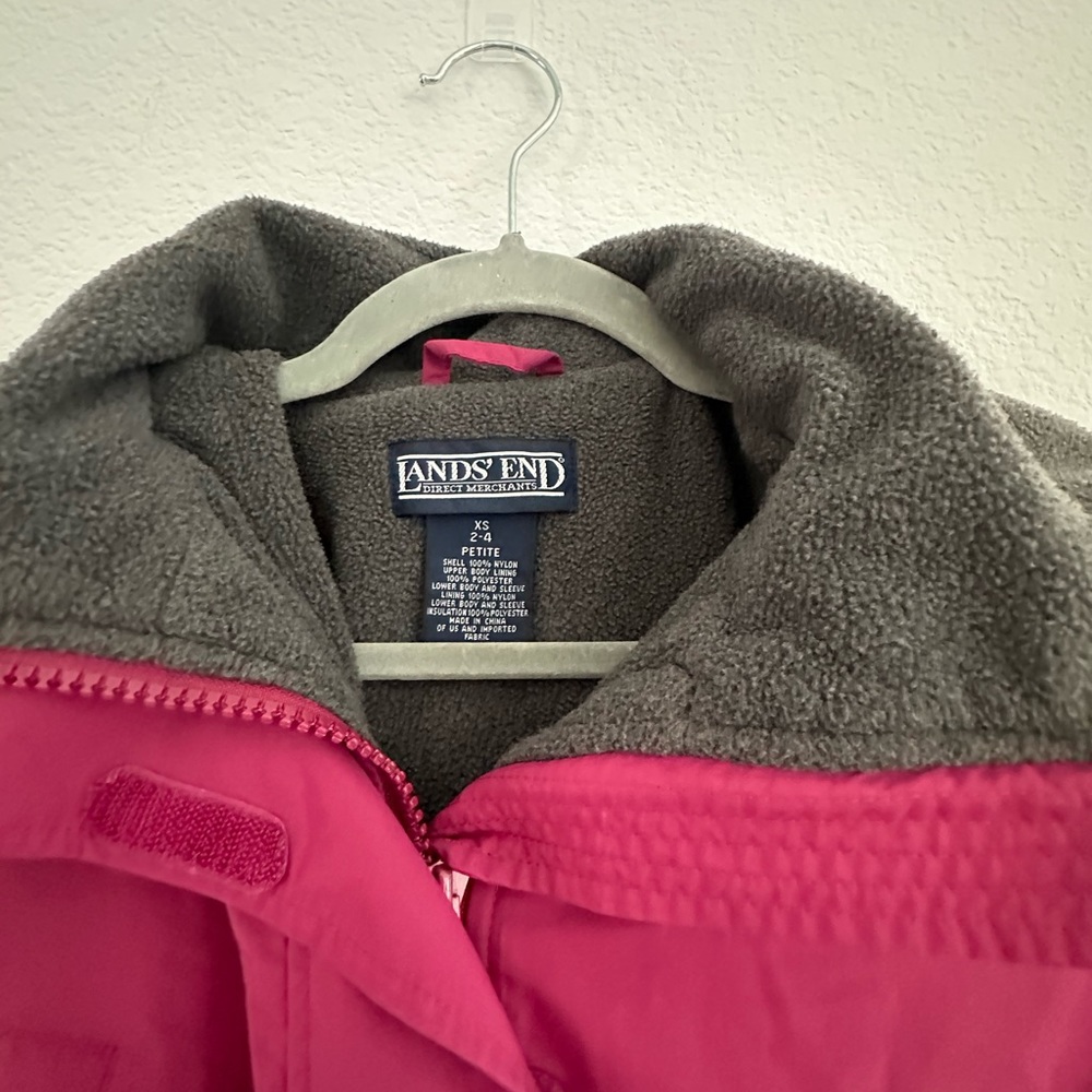Lands Ends Hot Pink Jacket Petite Size XS 2-4 Good Condition - Picture 5 of 17